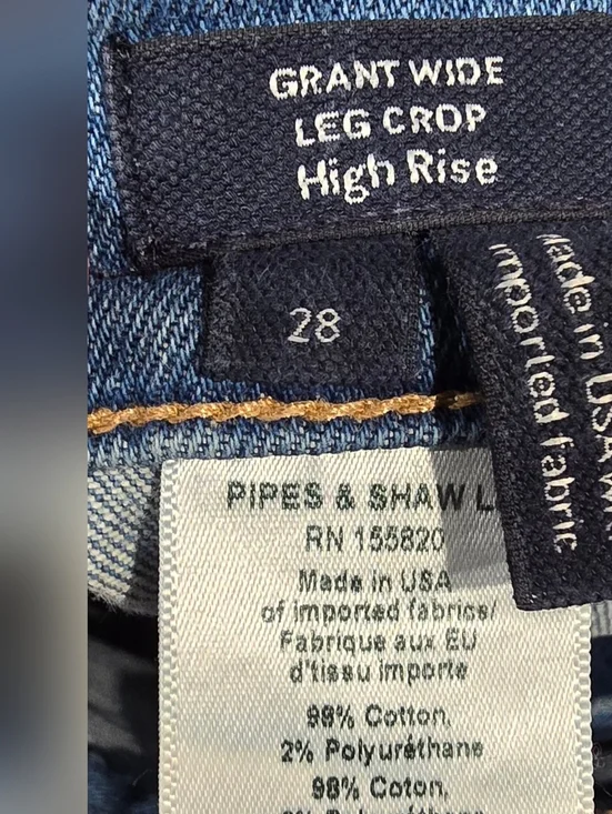 Veronica Beard Grant Wide Leg Cropped Jeans Size 28 - Picture 8 of 9